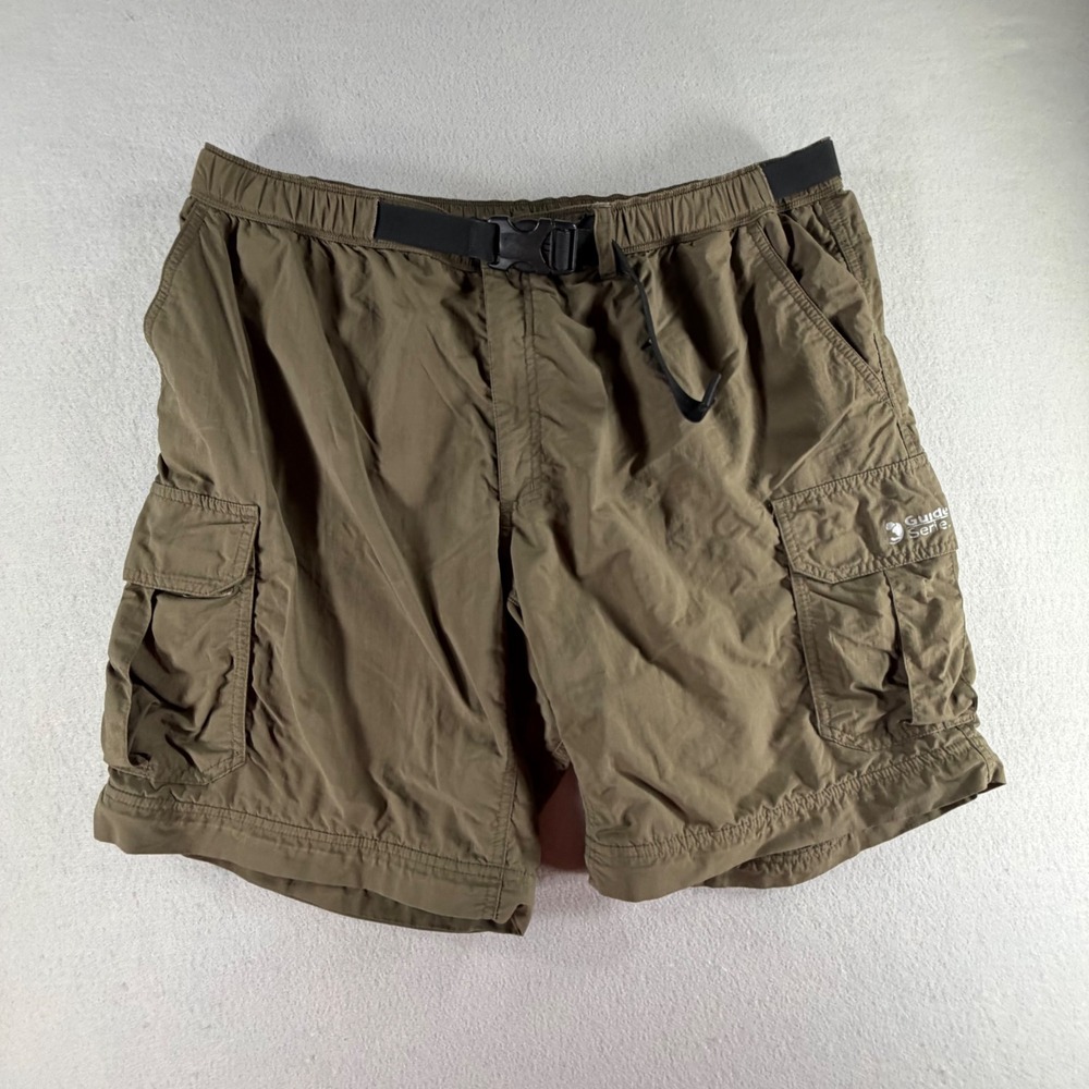 Gander Mountain Guide Series Cargo Shorts Mens XL Brown Olive Nylon Hiking Work